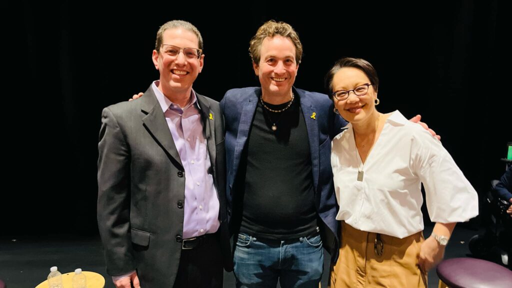 Rabbi Cyton-Walker, director Dani Menkin and Rabbi Angela Buchdahl after a screening of "Colleyville" at the Marlene Meyerson JCC of Manhattan.