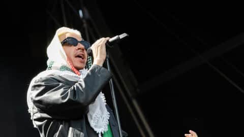 DUBLIN, IRELAND - JUNE 04: Macklemore performs at St Anne's Park on June 04, 2025 in Dublin, Dublin. (Photo by Kieran Frost/Redferns)