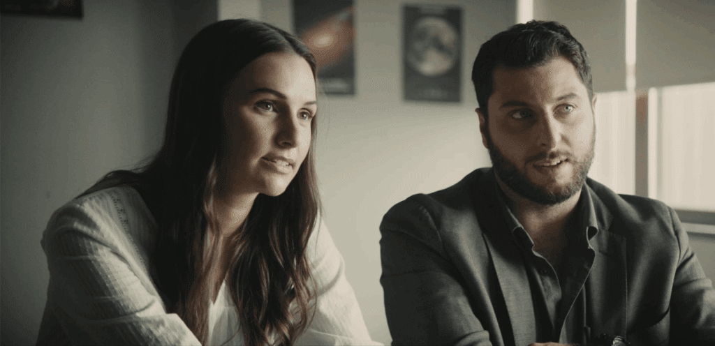 Annabel Steven and Ben Ducoff as two teacher in "Yaniv."