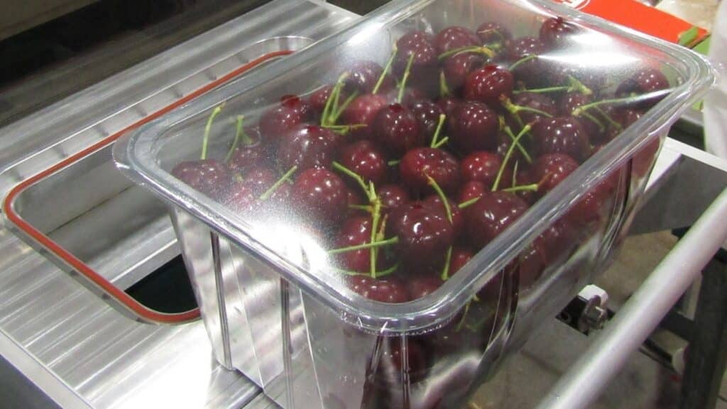 Xgo FreshLid extends the shelf life of fresh cherries shipped from South America to China. Photo courtesy of StePac and Tadbik