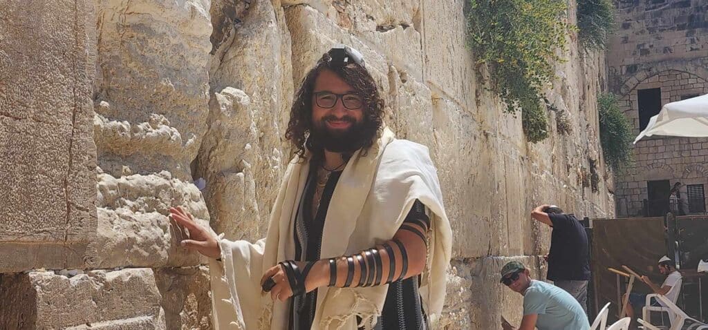 Uzi Pohl at the Western Wall, also known as the Kotel in Jerusalem.

