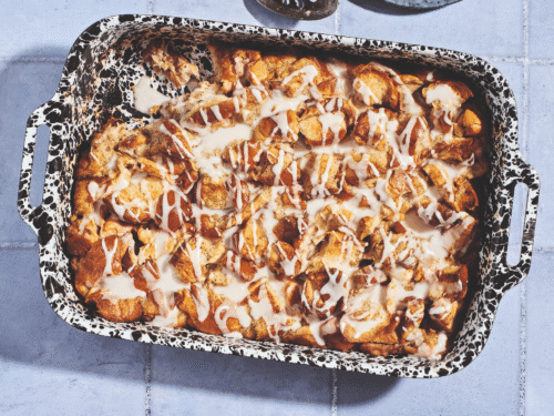 Cinnamon Bun Challah Pudding