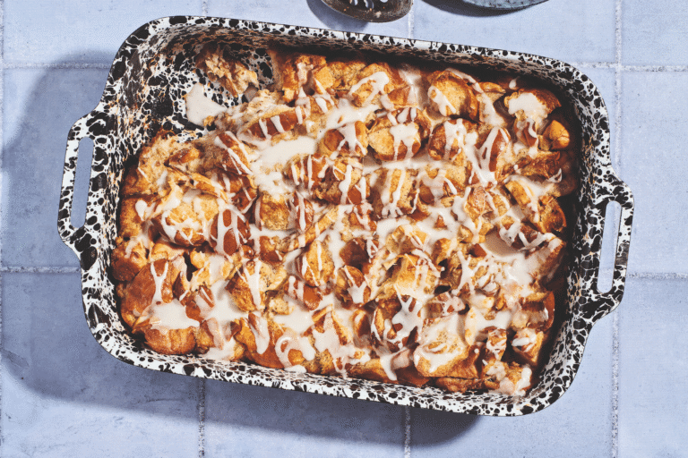 Cinnamon Bun Challah Pudding