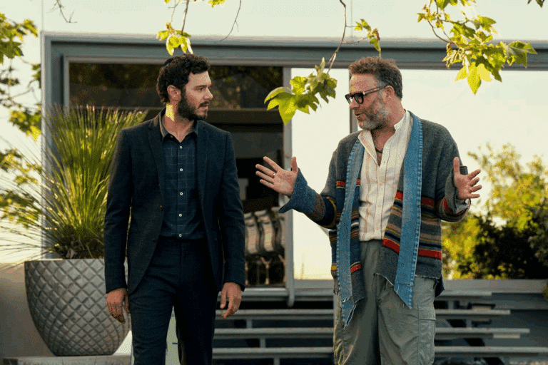 Adam Brody and Seth Rogen in "Nobody Wants This" (Netflix)