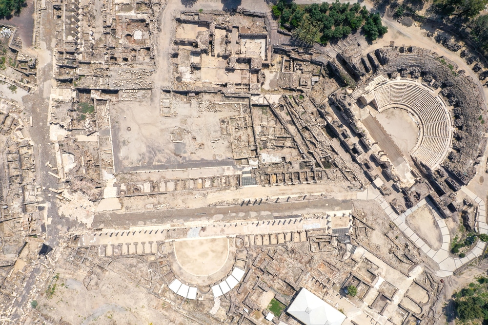 An aerial view of Beit She’an National Park. Photo by Shutterstock