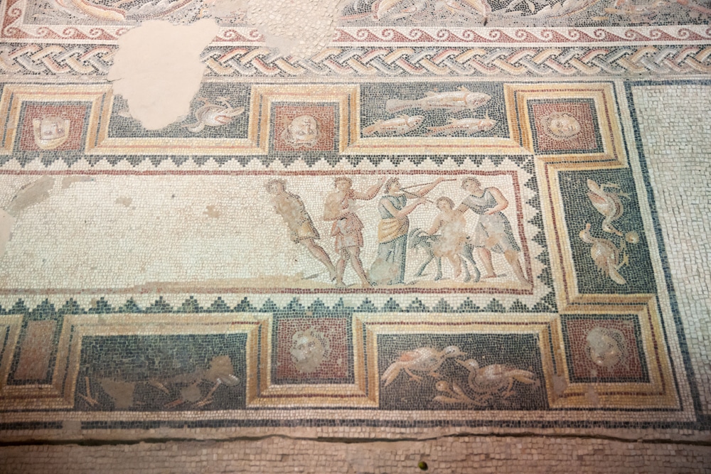 Part of an ancient Roman mosaic in Tzipori. Photo by Shutterstock